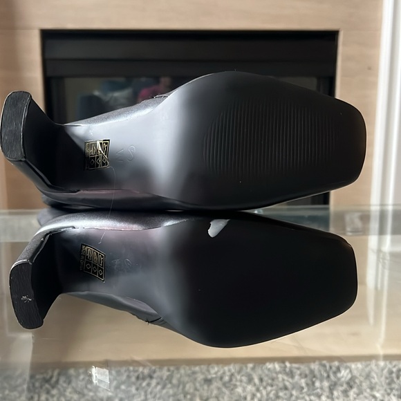 Boohoo Black Square Toe Heeled Boots, 9 - Picture 6 of 9